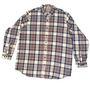 L.L. Bean Plaid Flannel Shirt Mens XL Tall Excellent 100% Cotton